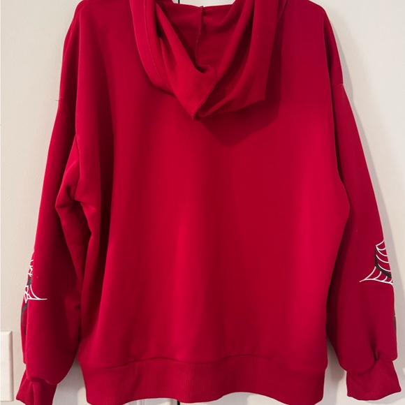 SHEIN Red Hoodie with Spider Web Design - Picture 2 of 4